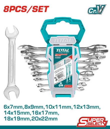 [RUN-THT102386] Clé Plate Double Mixte 8Pcs 6-22mm THT102386